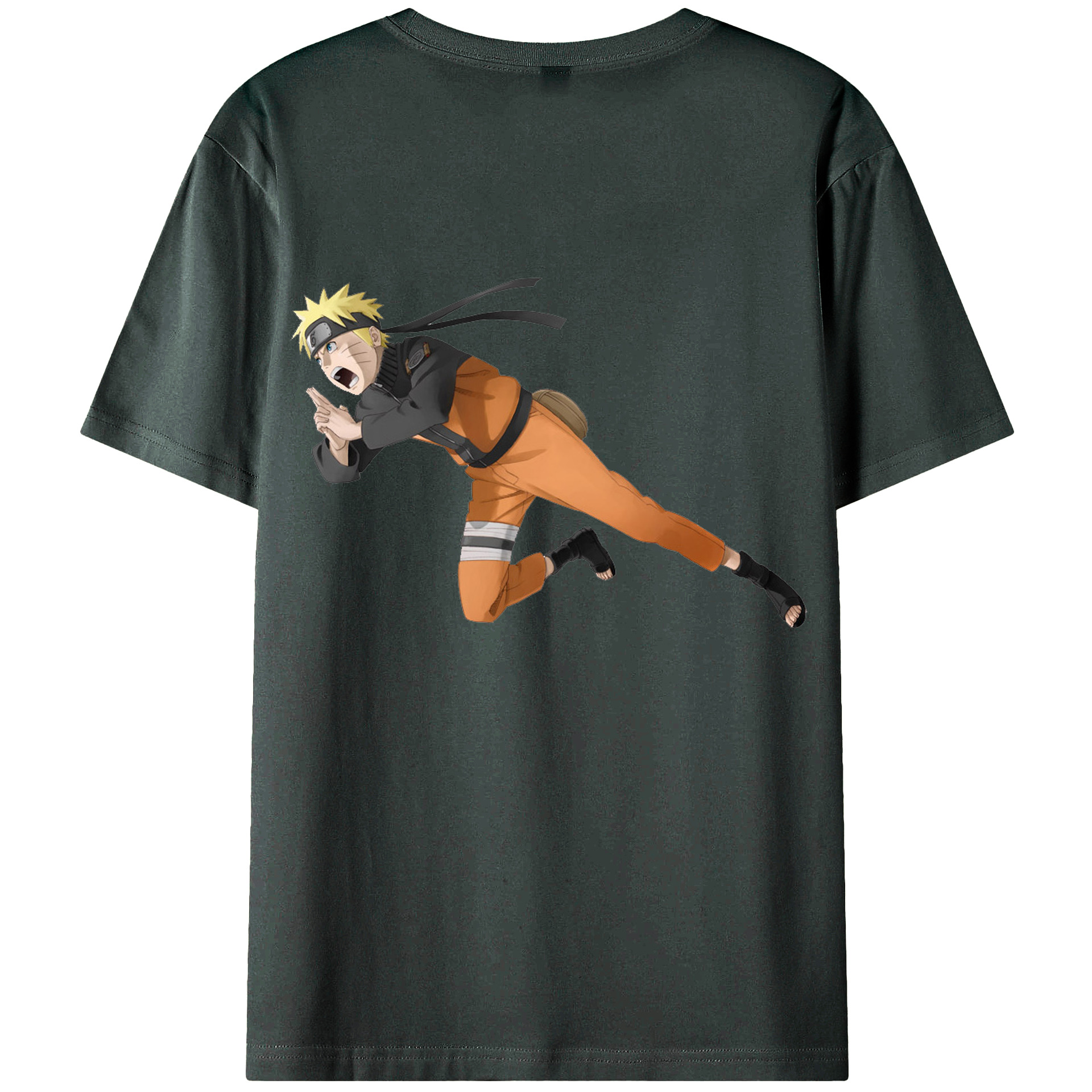 （画像用） NARUTO -ナルト- うずまき ナルト Uzumaki Naruto 綿100％ メンズ半袖Tシャツ（バックプリント） 通気性